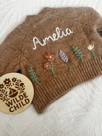 Chunky Wildflower Name Cardigan