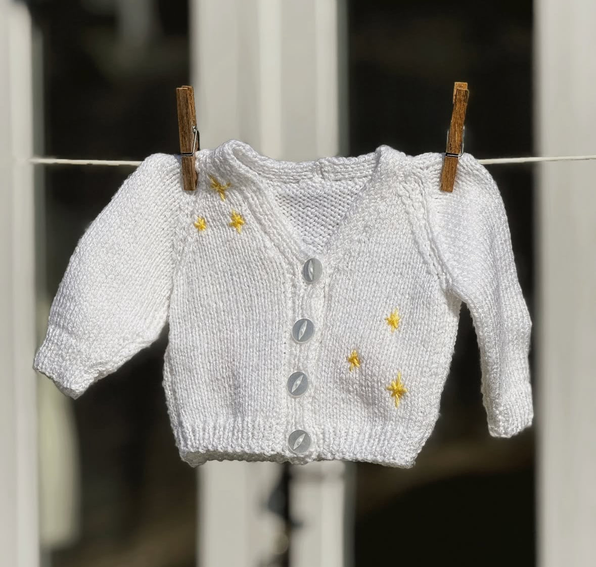Hello World newborn cardi