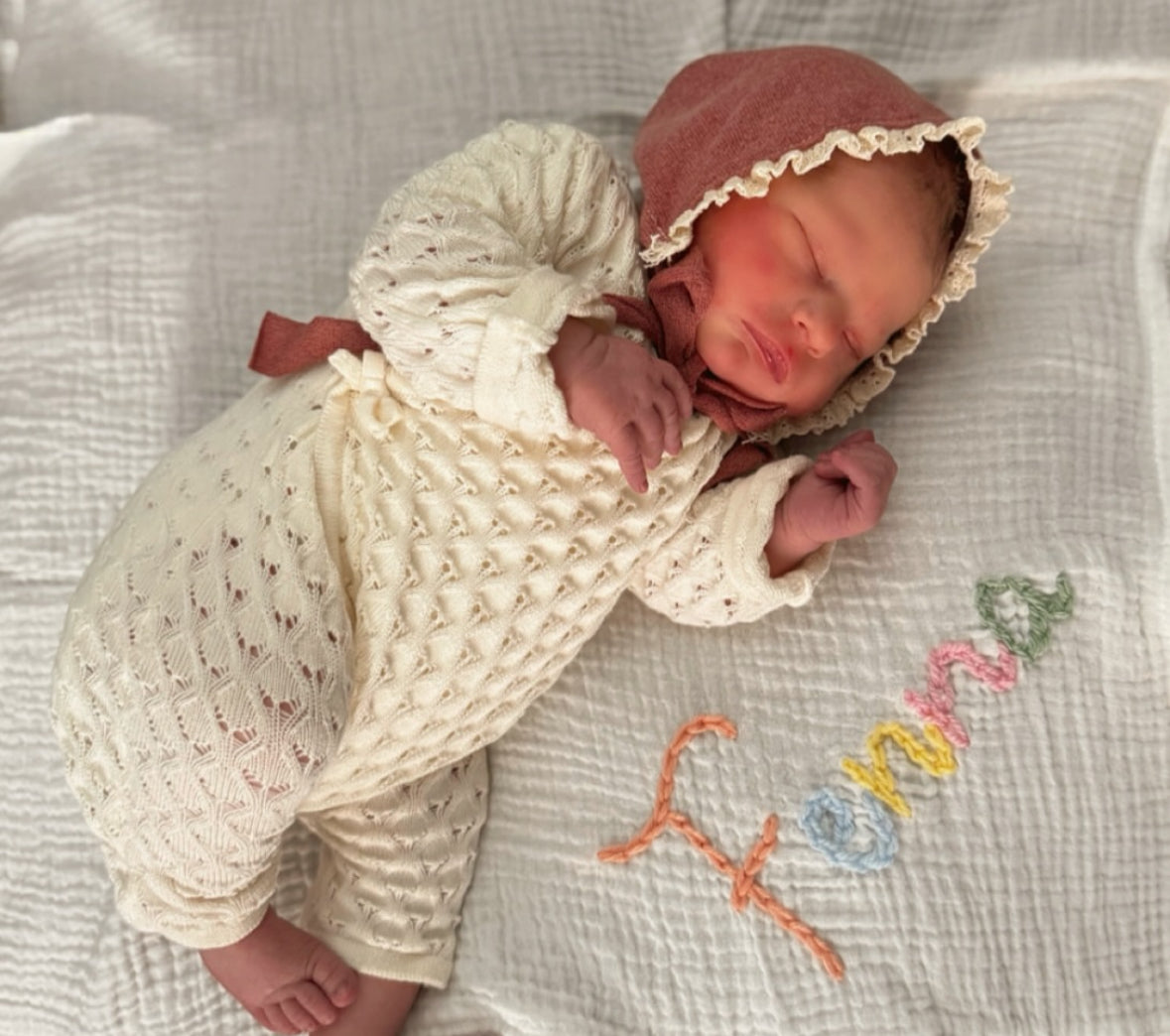 Muslin blanket with name