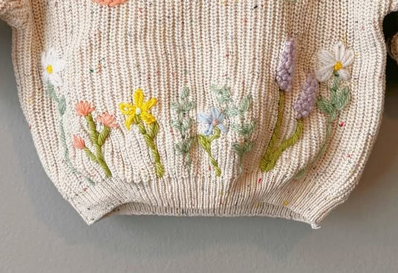 Embroidered wildflowers