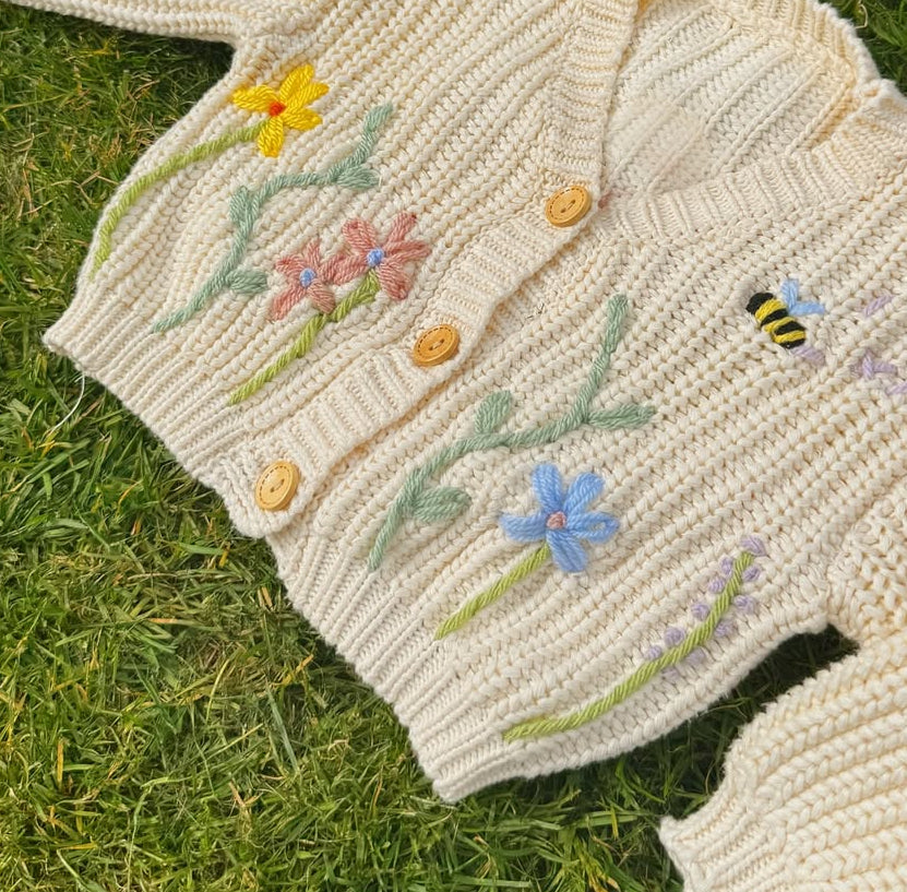Embroidered wildflowers