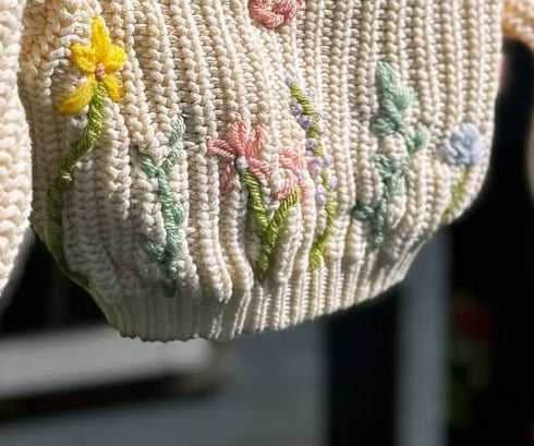 Embroidered wildflowers