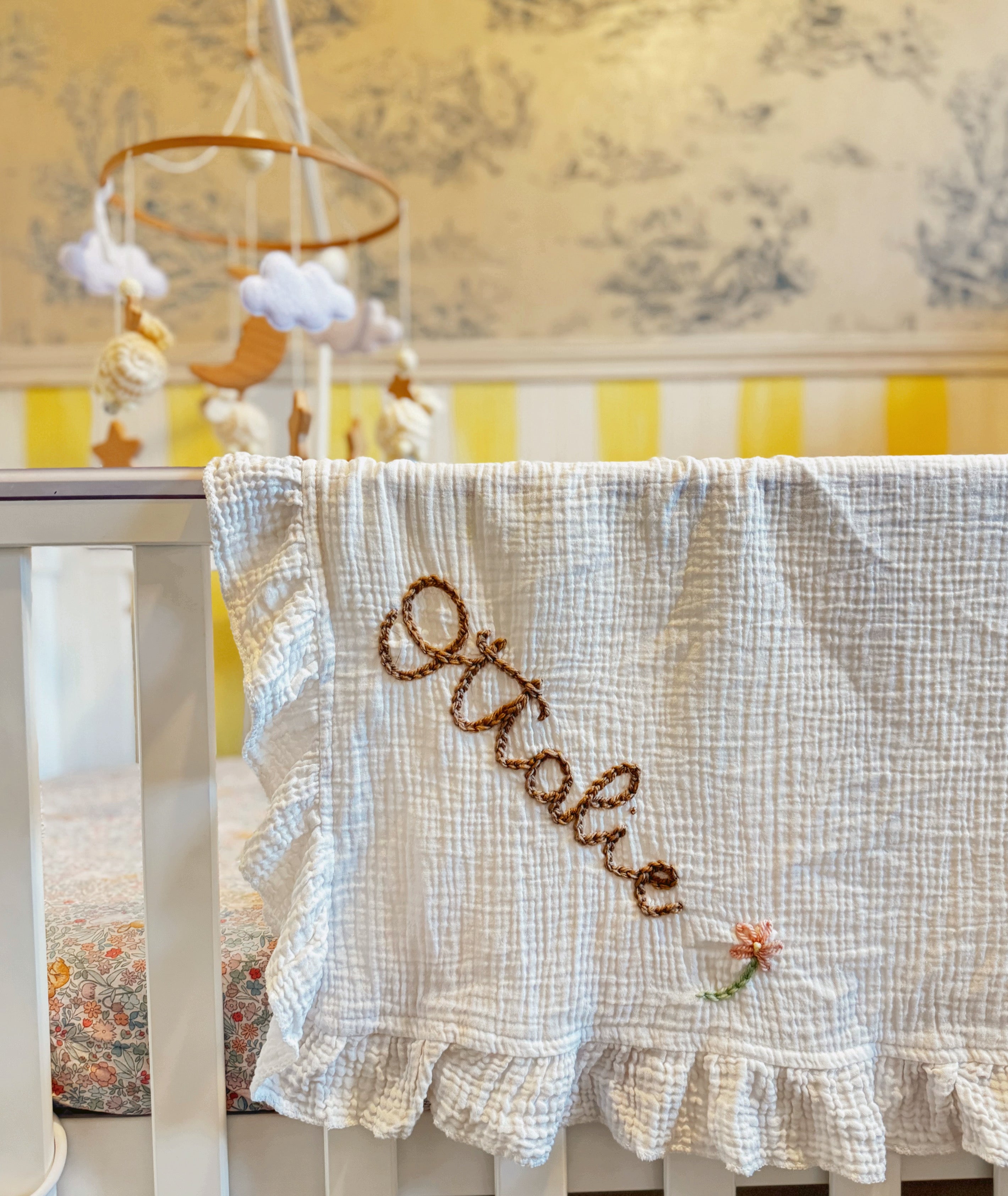 Muslin blanket with name