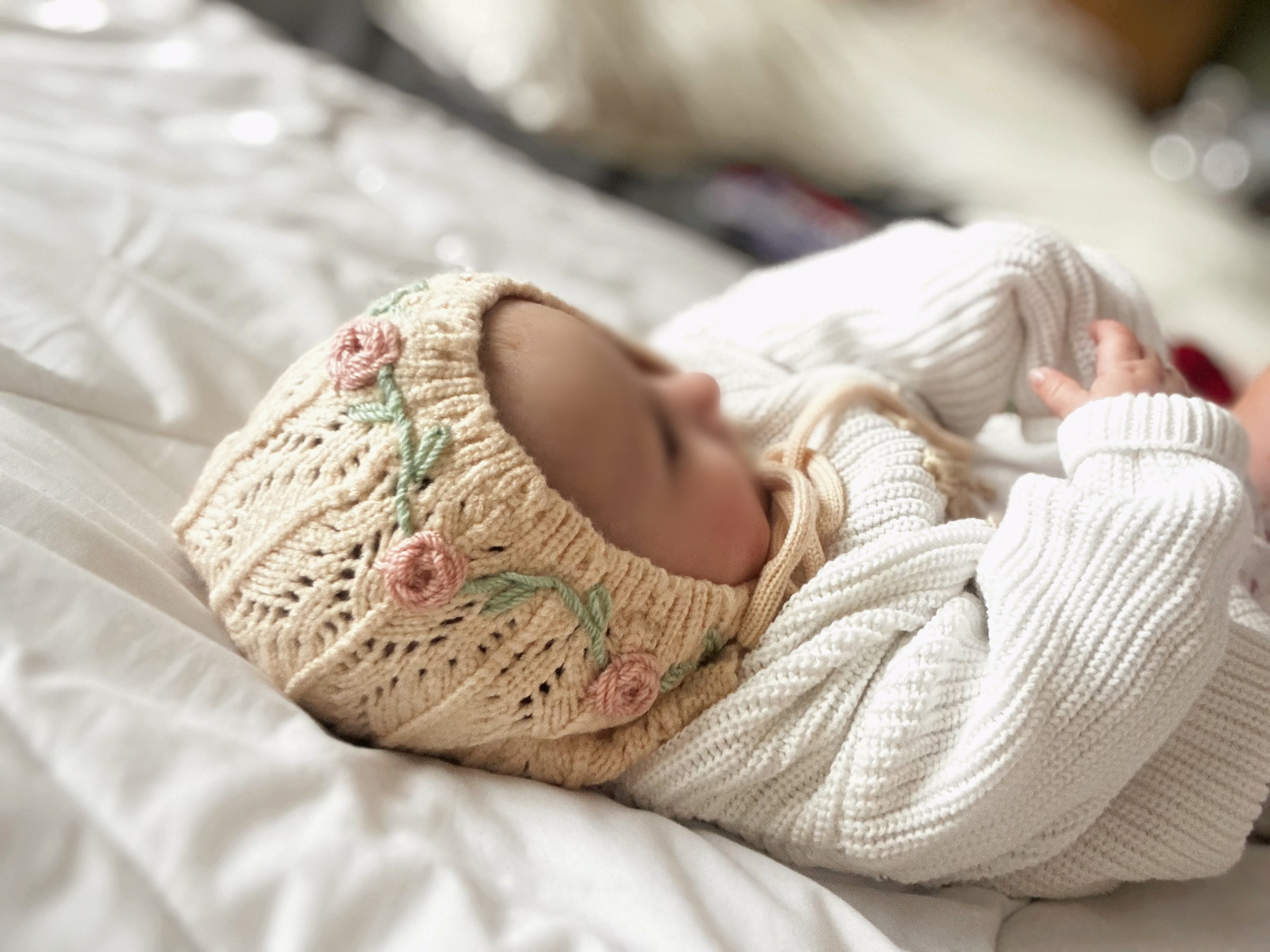 Hand embroidered bonnets