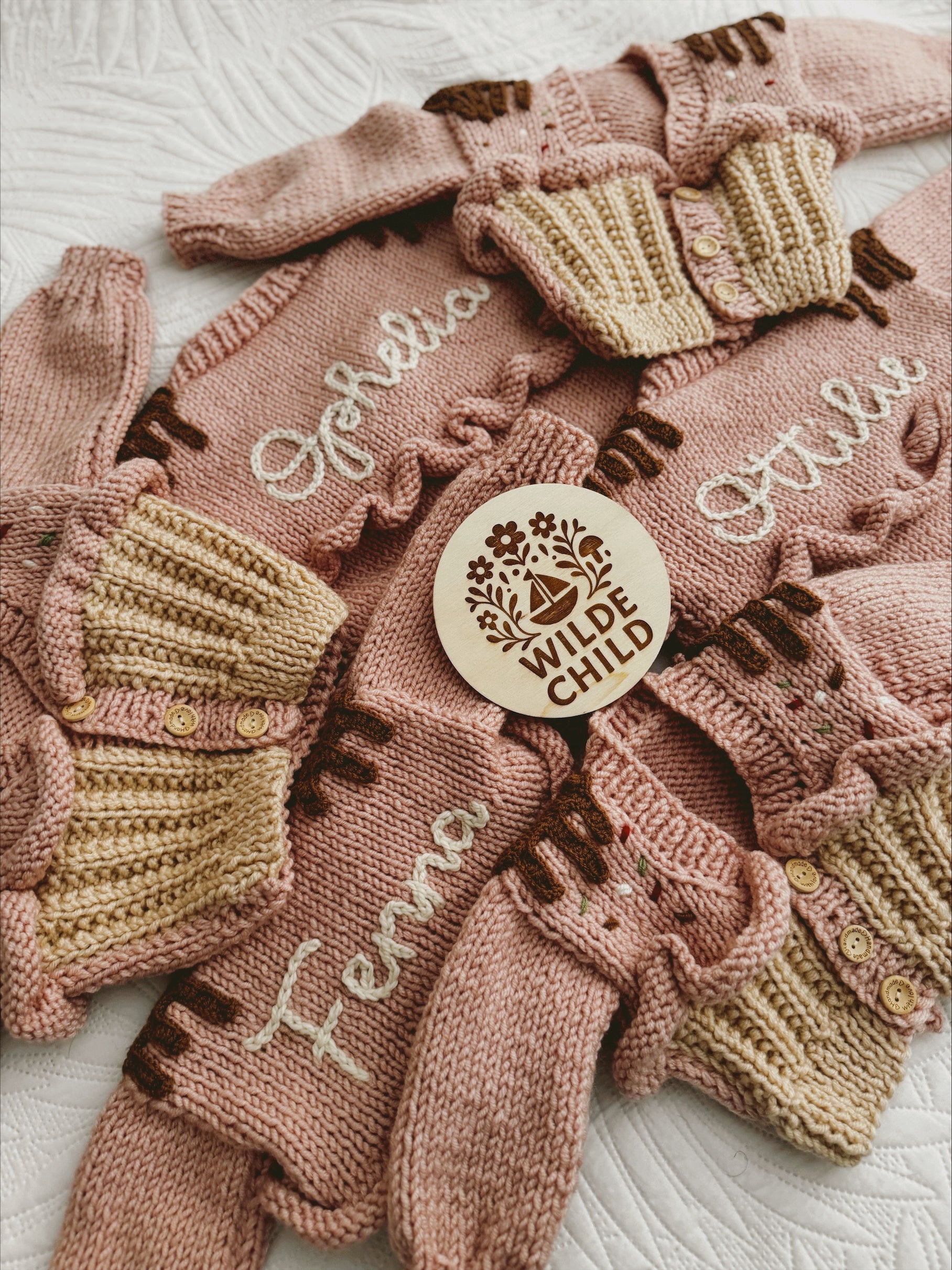 Personalised Cupcake Cardigans- Hand knit