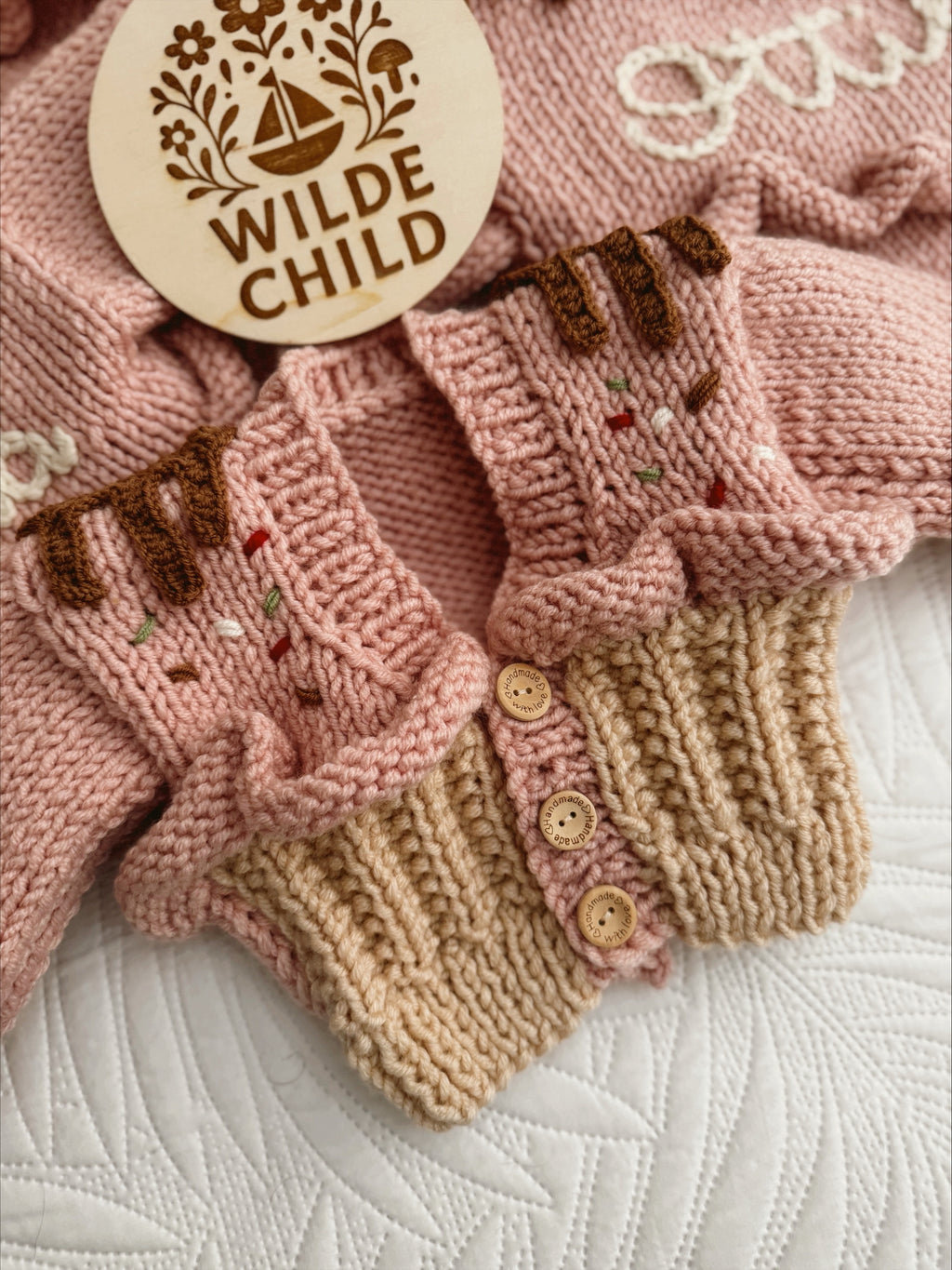 Personalised Cupcake Cardigans- Hand knit